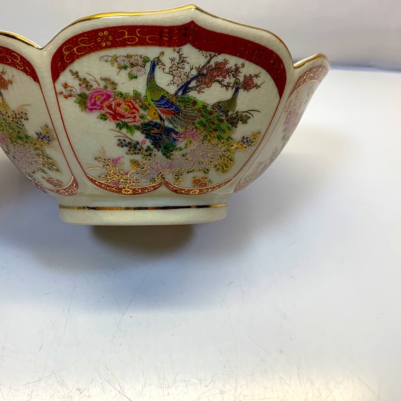 Satsuma peacock lotus bowl Heritage Mint Japan Vintage - Picture 2 of 8